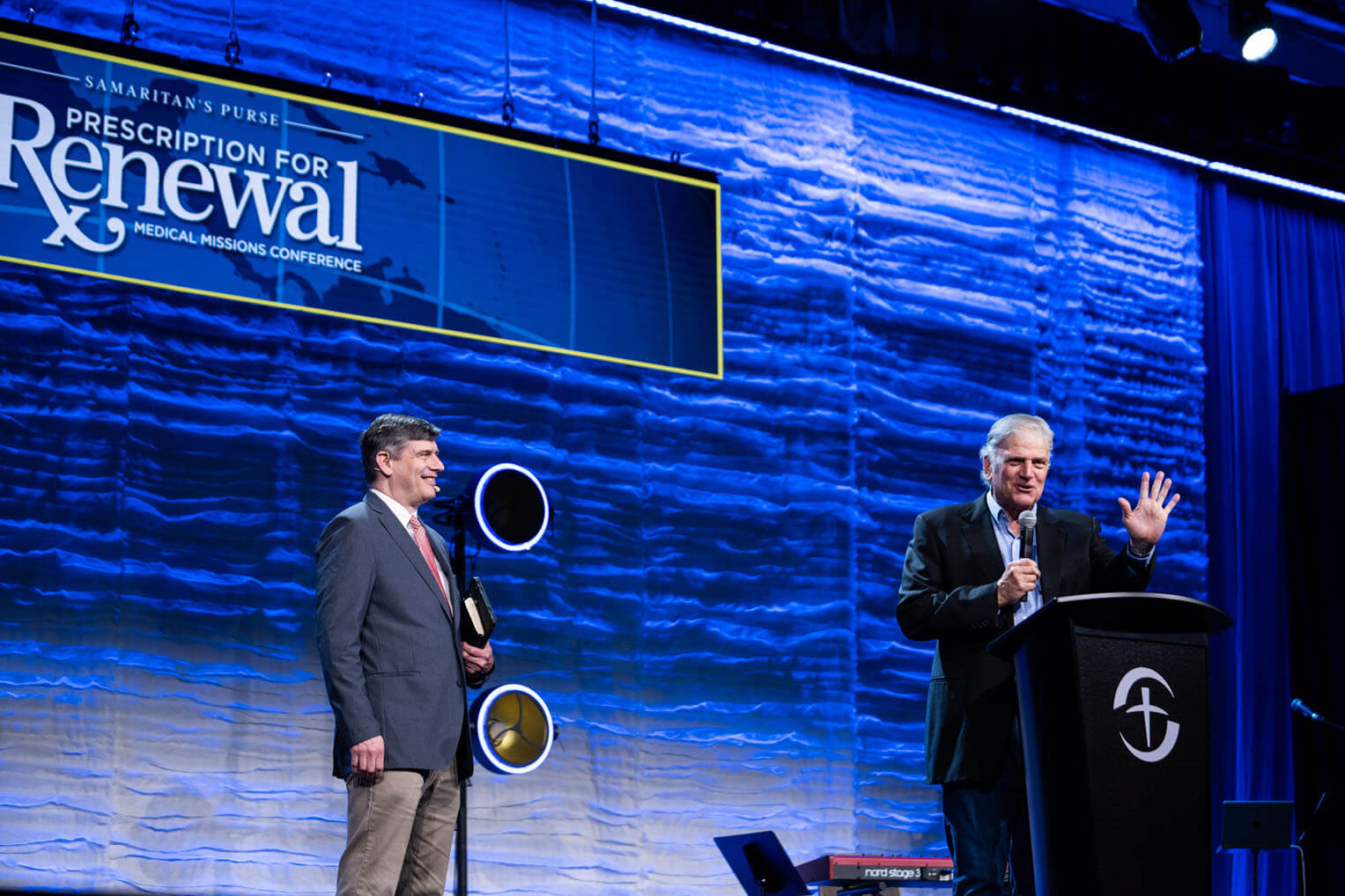 President of Samaritan's Purse Franklin Graham introduced his son, Will, at the conference. Will Graham commissioned the audience to go forward in boldness and strength.