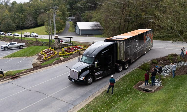 A U.S. Disaster Relief truck arrives at partner church in North Carolina.