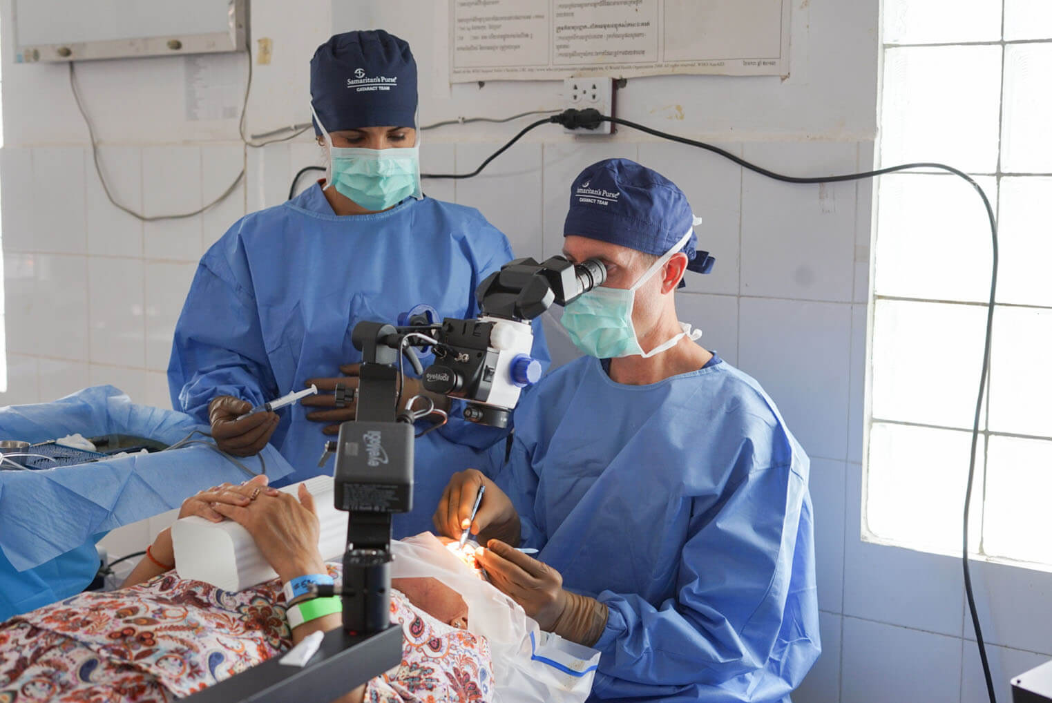 The group of 12 medical professionals completed 209 cataract surgeries in a week's time. 