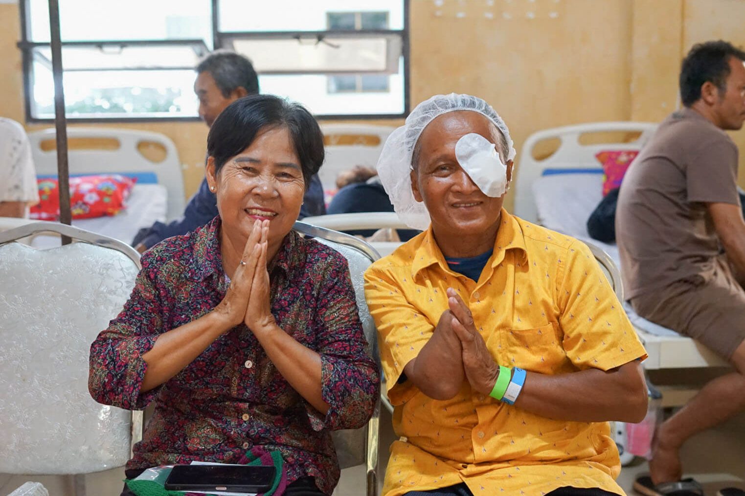 "I am really happy that God would help me," said Samart after his cataract surgery. He was most excited to listen to the Bible on the radio he received.