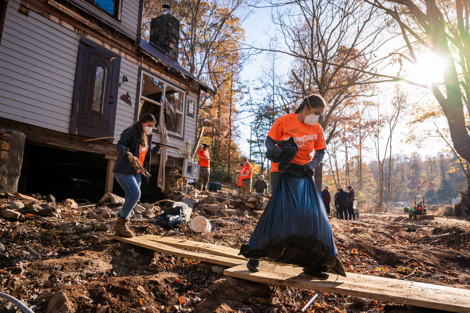 Samaritan's Purse had the privilege of helping them recover belongings and remove rotted wood so they can think about taking a next step.