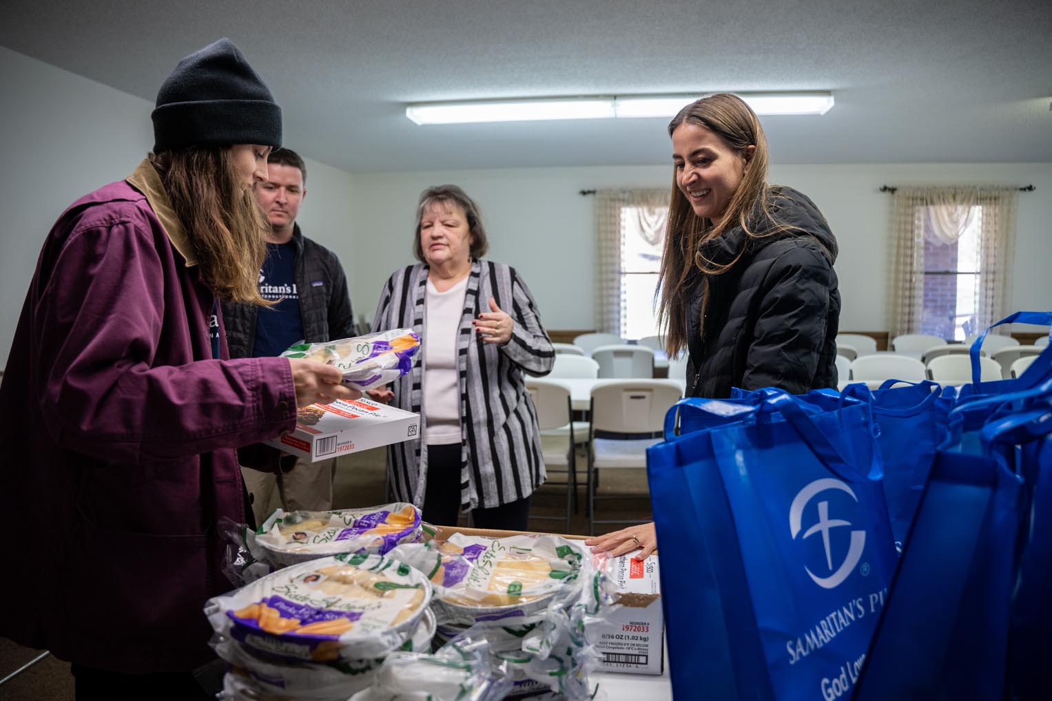 Many residents came to Big Creek Freewill Baptist Church to receive meals from Samaritan's Purse.