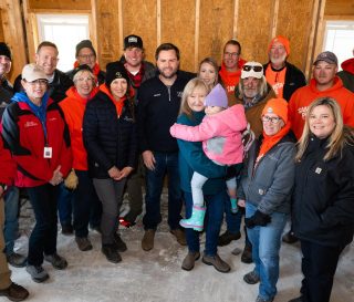 Vice President-Elect JD Vance gathers with volunteers and chaplains.