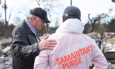 Franklin Graham encourages and prays for a volunteer in LA County, California.