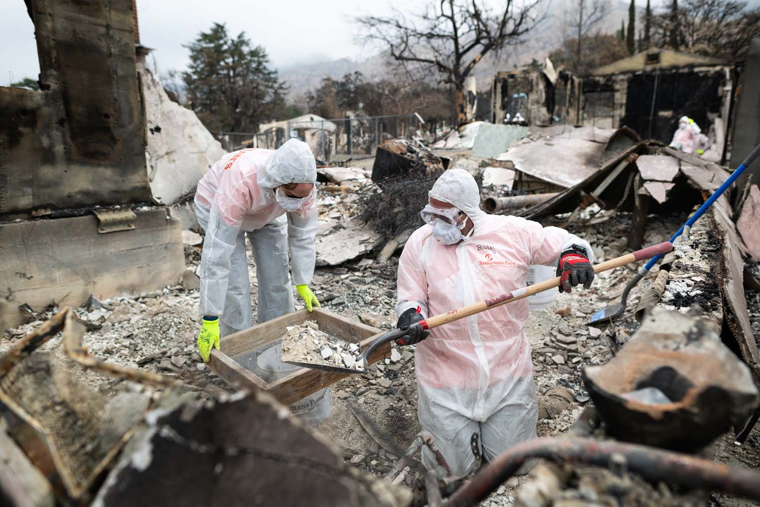 Samaritan's Purse volunteers at work in California. 