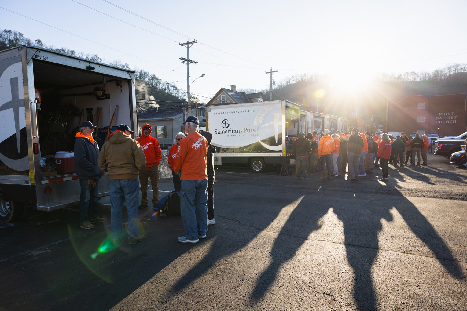 Volunteers are working out of our base of operations at First Baptist Church of Pikeville.