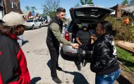 Samaritan's Purse COO Edward Graham met with homeowners in storm-damaged St. Louis where Samaritan's Purse volunteers are at work.