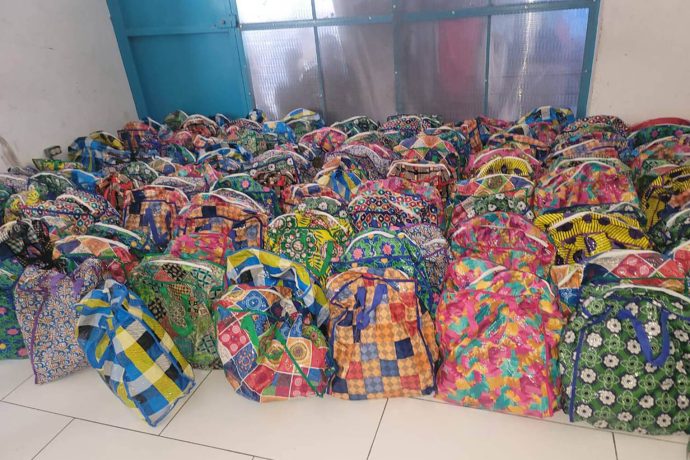 colorful bags containing food