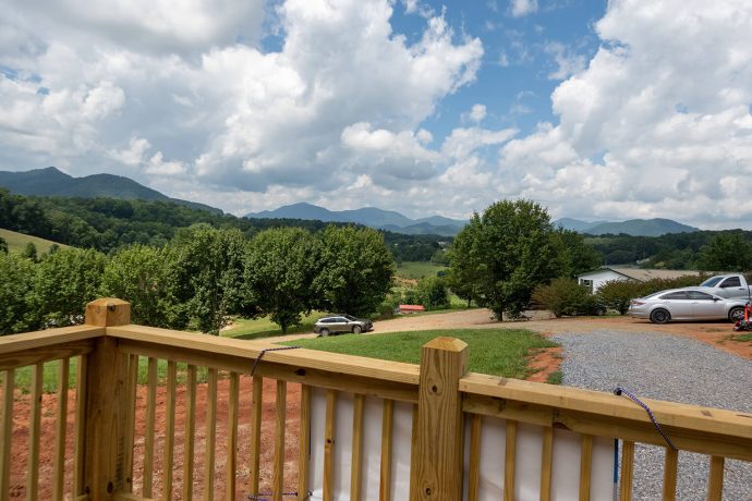 view of mountains from porch