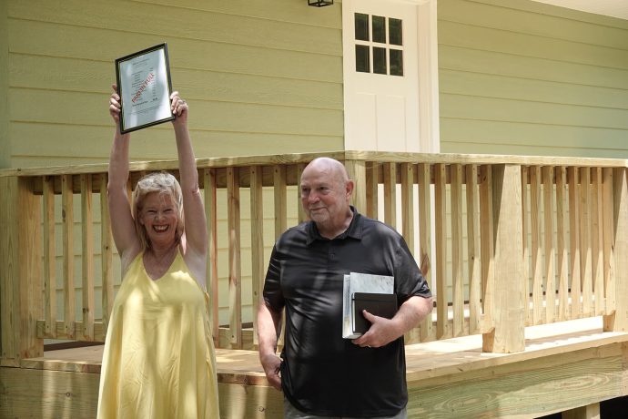 homeowners celebrating