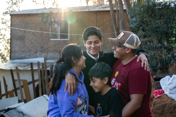 family embraces