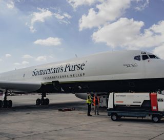 Samaritan's Purse aircraft on the ground