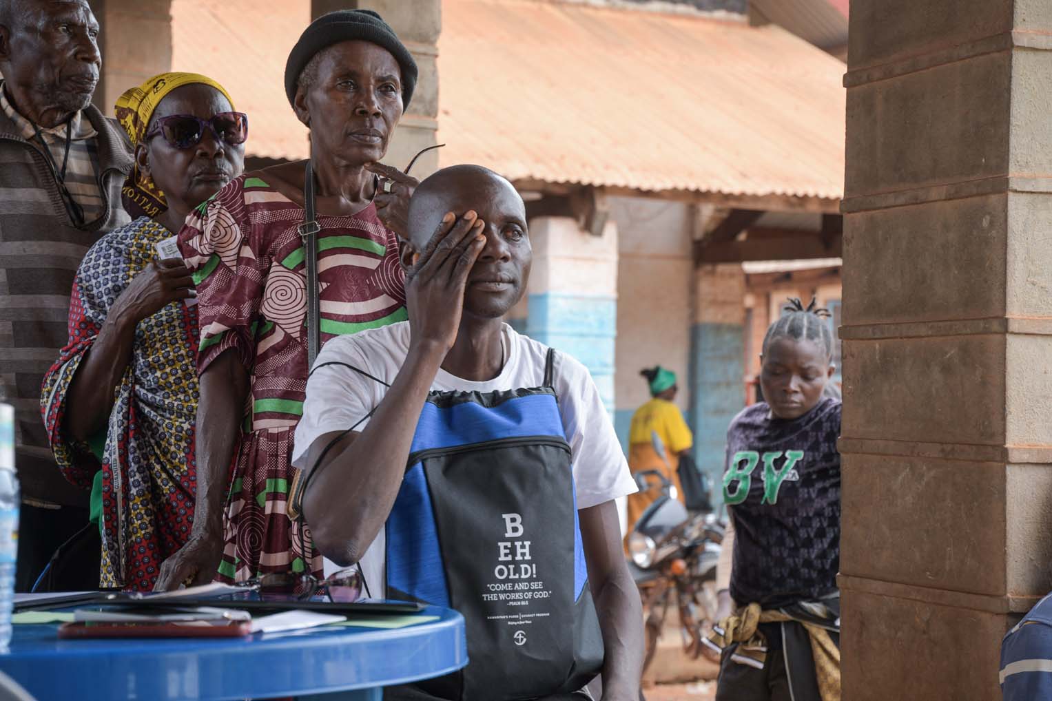 Ninahilo is screened to determine the extent of vision loss.