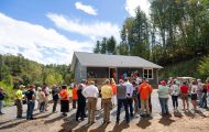 Volunteers, friends, and family gathered for the dedication of Sherwood's new home.