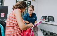 While providing comprehensive, excellent medical care to mothers in need, Samaritan's Purse staff at our mobile medical unit in Colombia also take time to show God's love to each patient.