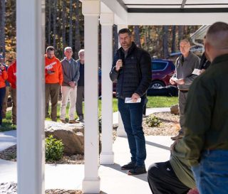 Edward Graham celebrated God's goodness as he joined homeowners, volunteers, and staff in welcoming Yancey County families into new homes built by Samaritan's Purse.