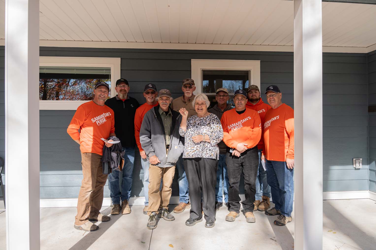 The Blankenships are joined by Samaritan's Purse staff and volunteers.