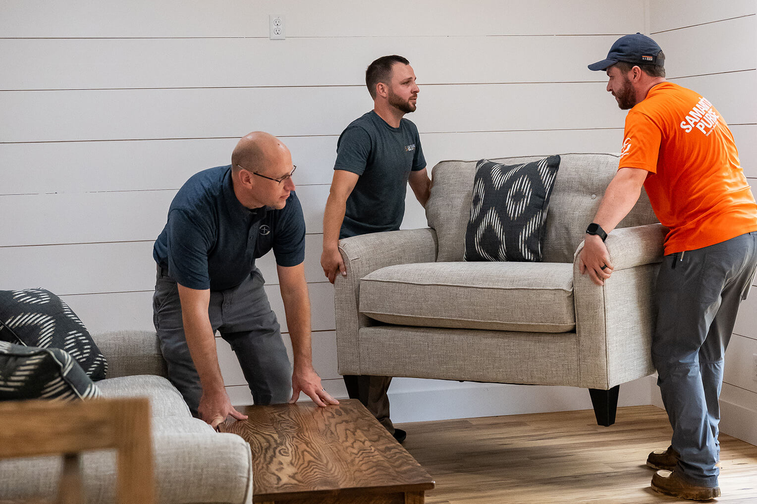 Samaritan's Purse staffers deliver furniture