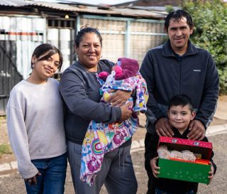Chilean family with son's Operation Christmas Child shoebox