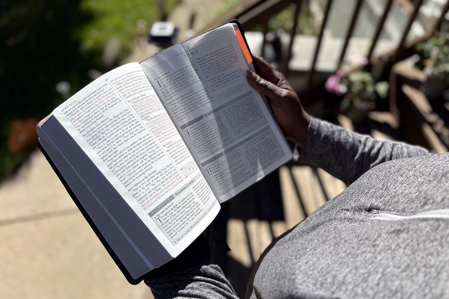 Aretha received a signed Billy Graham Training Center Bible from the volunteers who helped clean out her basement.