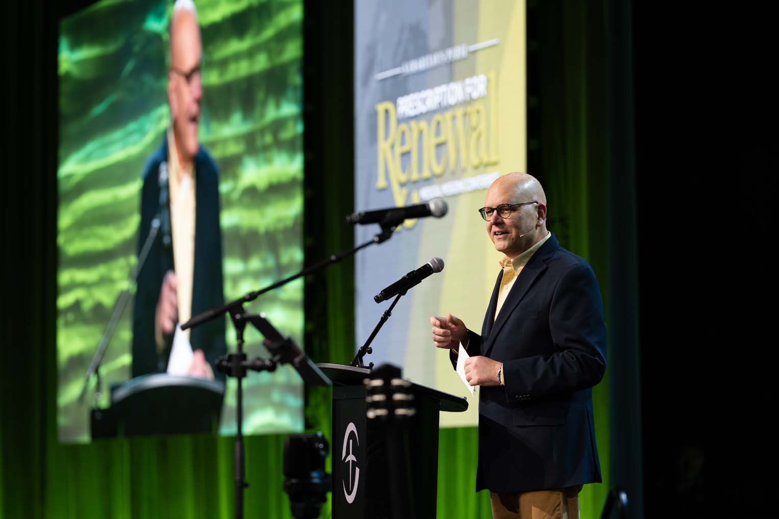 Scott Hughett, director of World Medical Mission, introduced the documentary about Coleman.