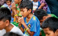 Global Call to Prayer; image of children praying