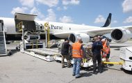 Praying for relief materials headed to Gaza.