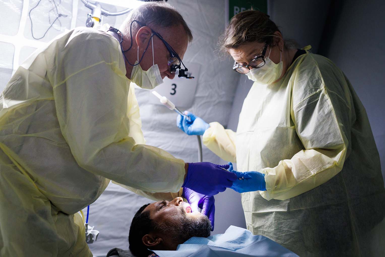 Many patients came to Samaritan's Purse medical outreach at The Lamb's Chapel in desperate need of dental care.
