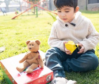 Boy in Chile with shoebox gift