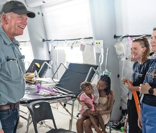 Franklin Graham visits the Emergency Field Hospital in Jamaica.