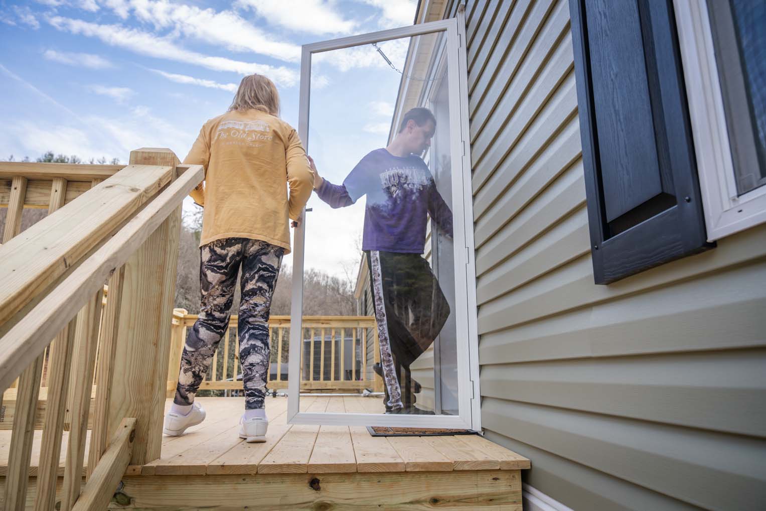 Treva and her son were excited to enter their new home for the first time.