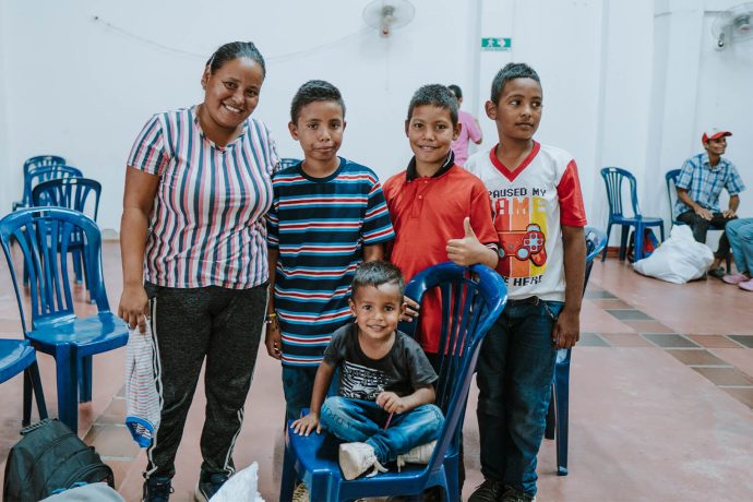 Katiusca and her four growing boys are especially thankful for the Samaritan's Purse food bags. 