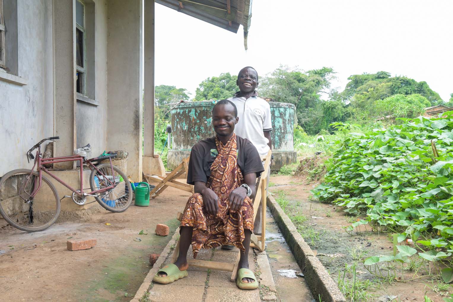 Dieudonne (front) and his father, Emmanuel, are able to celebrate together how God provided Dieudonne's critical hernia surgery through Samaritan's Purse.