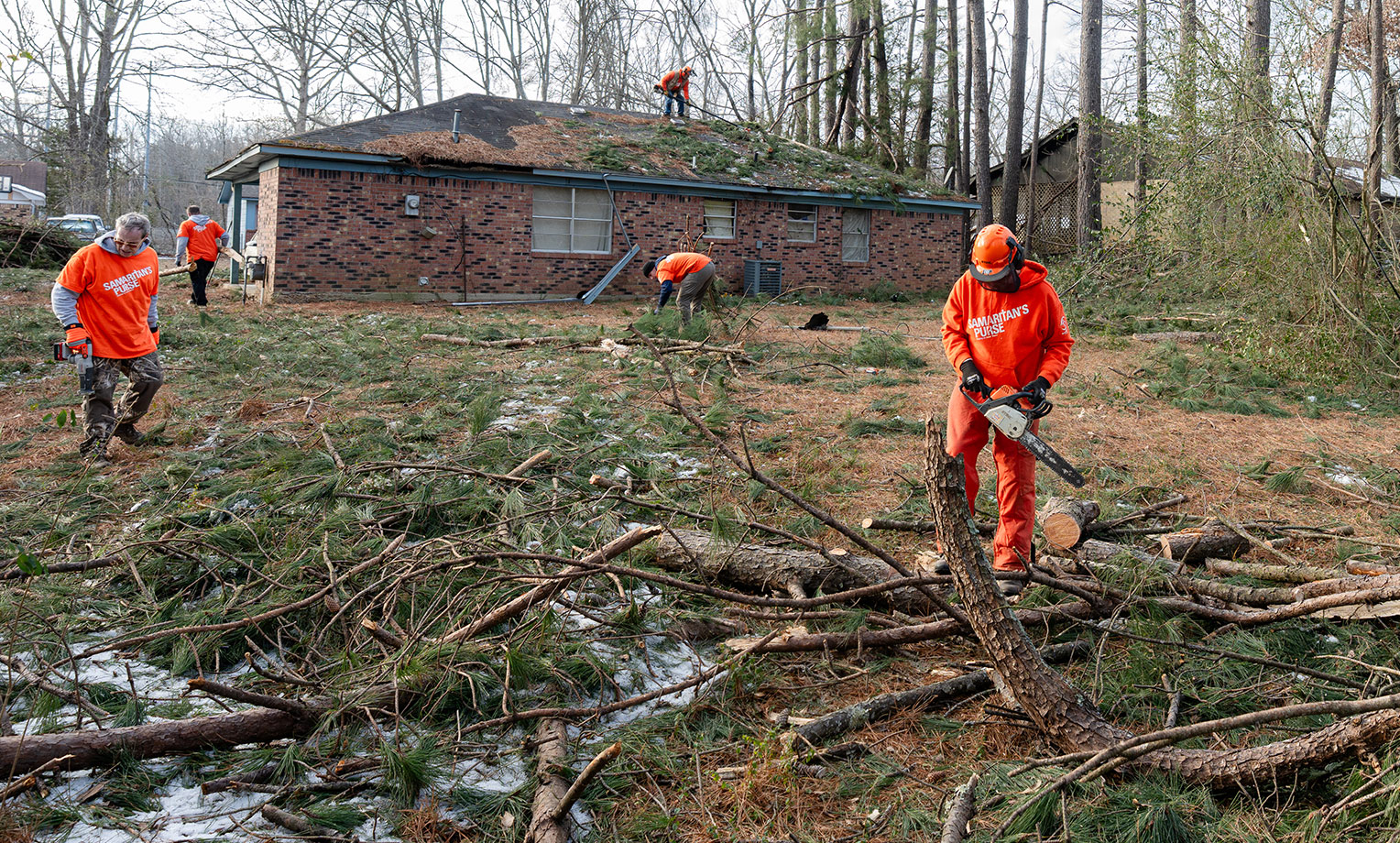 Volunteers are busy in Mississippi, Louisiana, and Tennessee clearing trees and debris and serving homeowners in Jesus' Name.