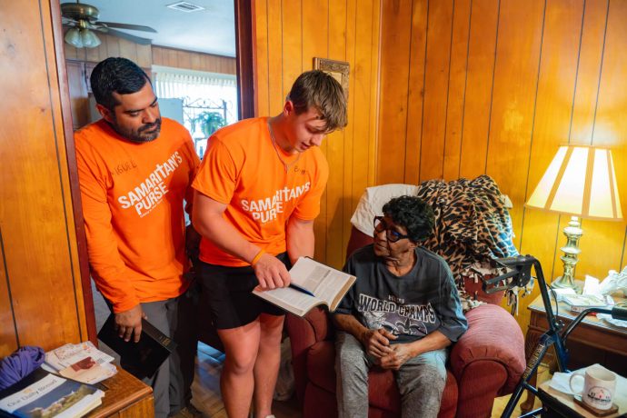 Briggs, a high school senior who's headed to Louisiana State University this fall, showed Patricia all the unique resources and information found in her new, special Bible.  
