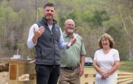 Samaritan's Purse COO Edward Graham celebrated with a western North Carolina community whose bridge was rebuilt with the help of Samaritan's Purse.