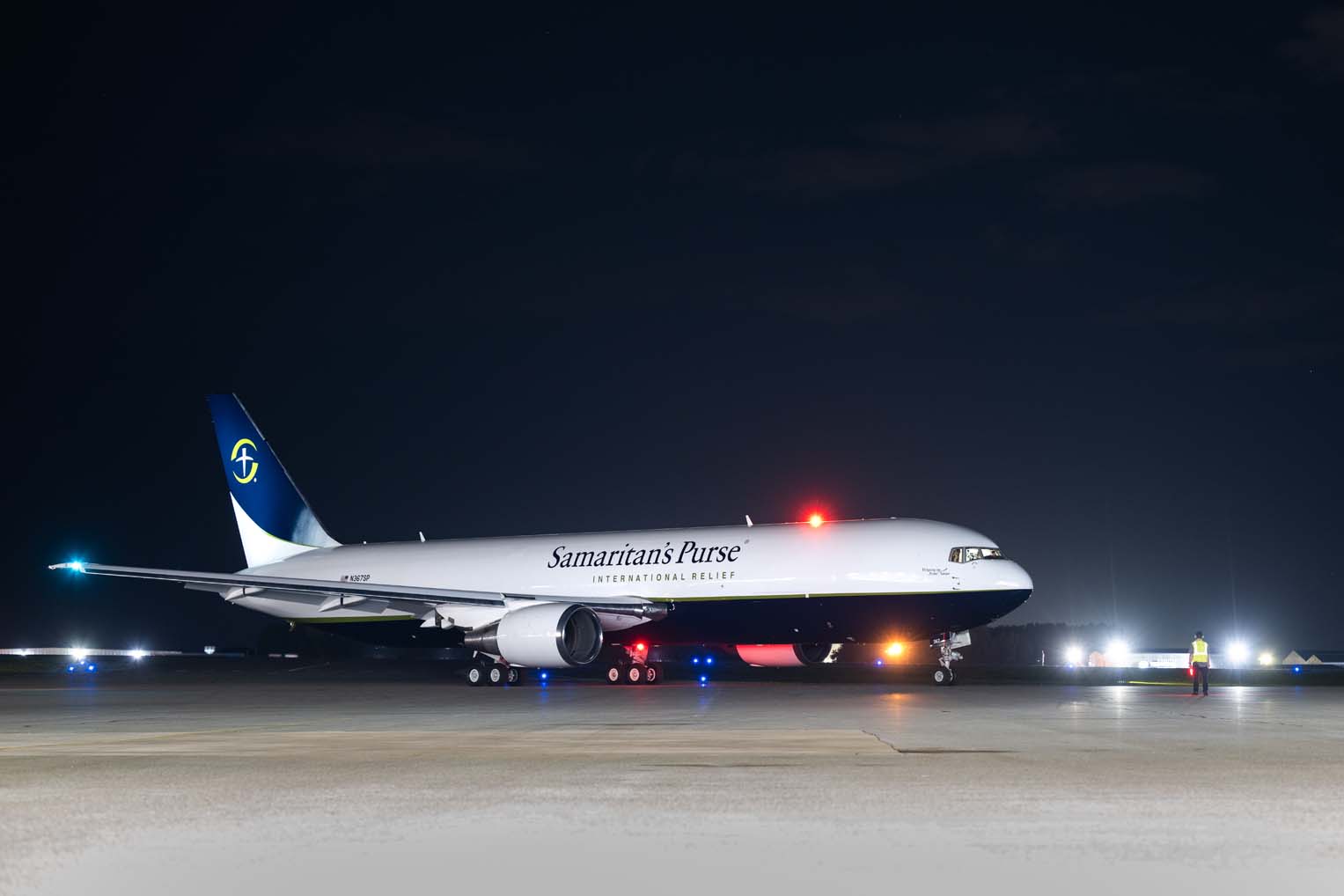 Nuestro 767 partió desde nuestro Centro de Respuesta Aérea Greensboro, en la madrugada del 18 de abril.