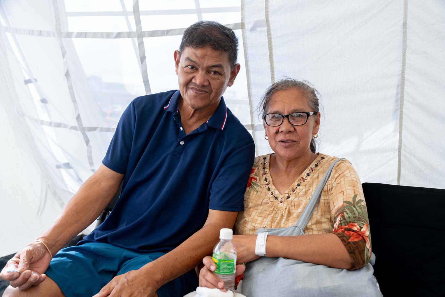 Florenda and Ludimer Saboldica were among the first patients to walk into our clinic. Florenda was treated for a deep, persistent cough. Ludimer received medication to manage his diabetes.