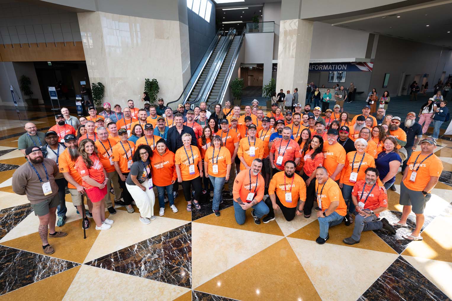Edward Graham gathered with Team Patriot volunteers at the Reunion.