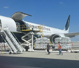 Loading 767 for third airlift