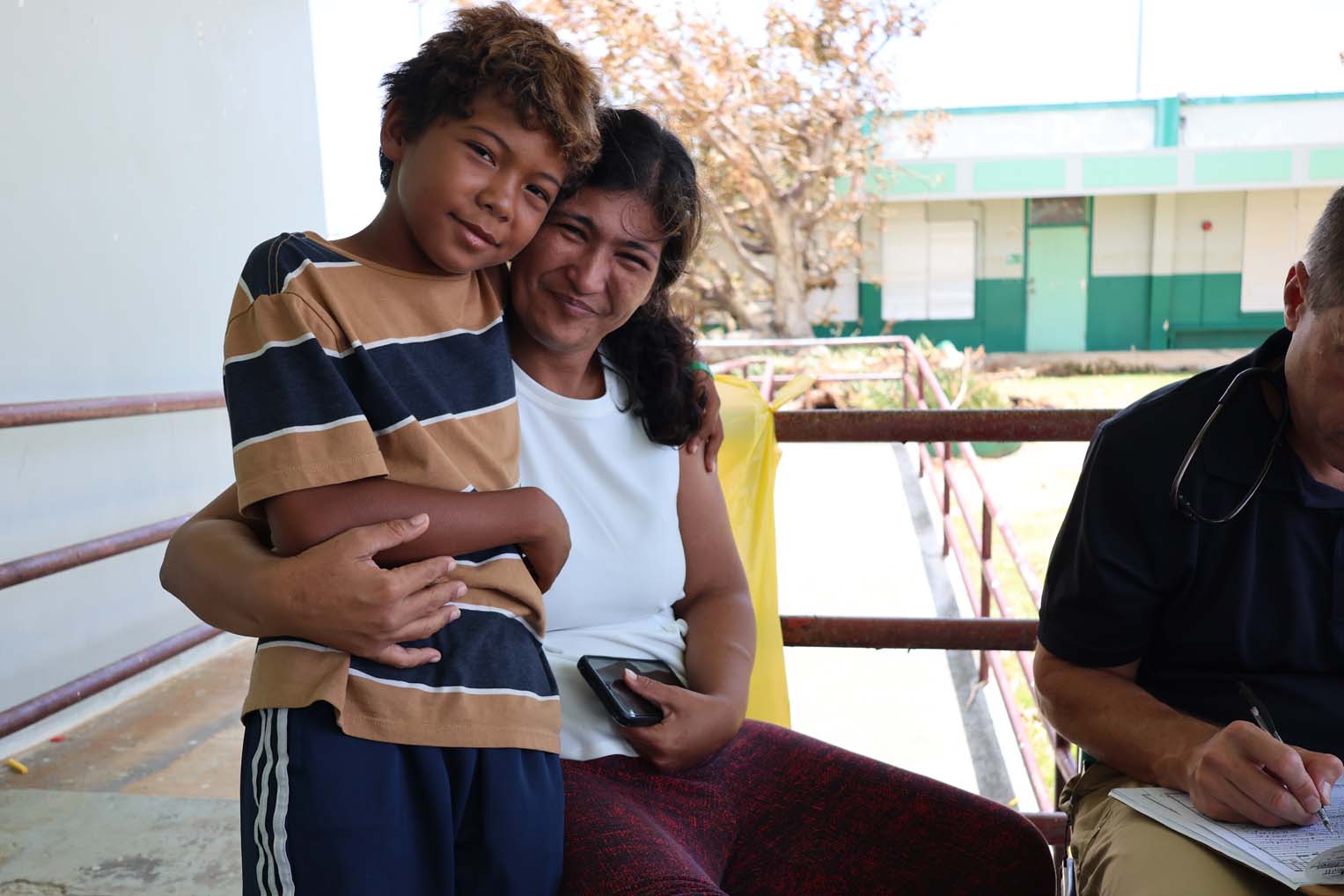 Rita and her son Chris are grateful for the treatment at our clinic of Rita's long-infected foot.