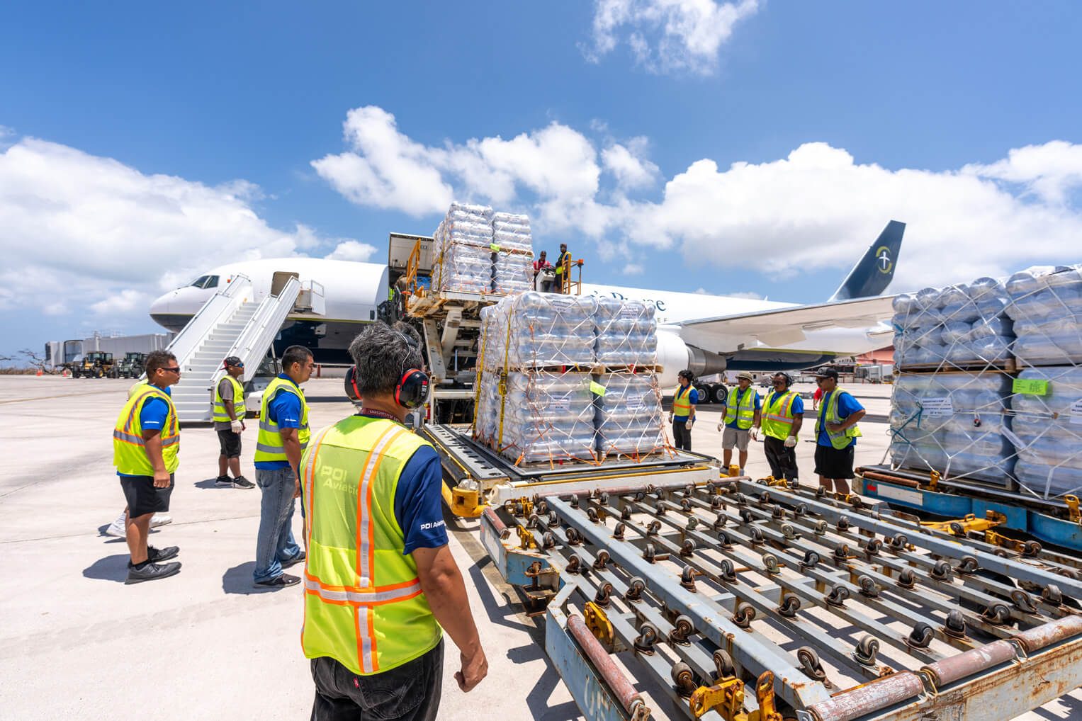 We've sent three separate airlifts to the western Pacific, each bringing tons of relief items to families in Saipan and Tinian devastated by the recent typhoon.