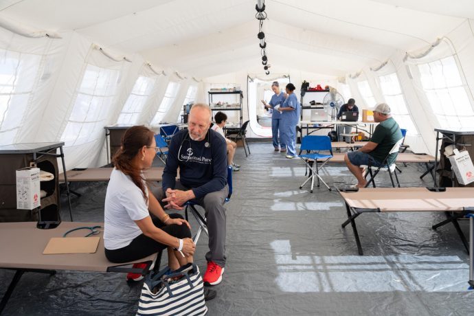 Hundreds of patients have been seen and treated at our clinic free of charge in the two weeks it's been open. 