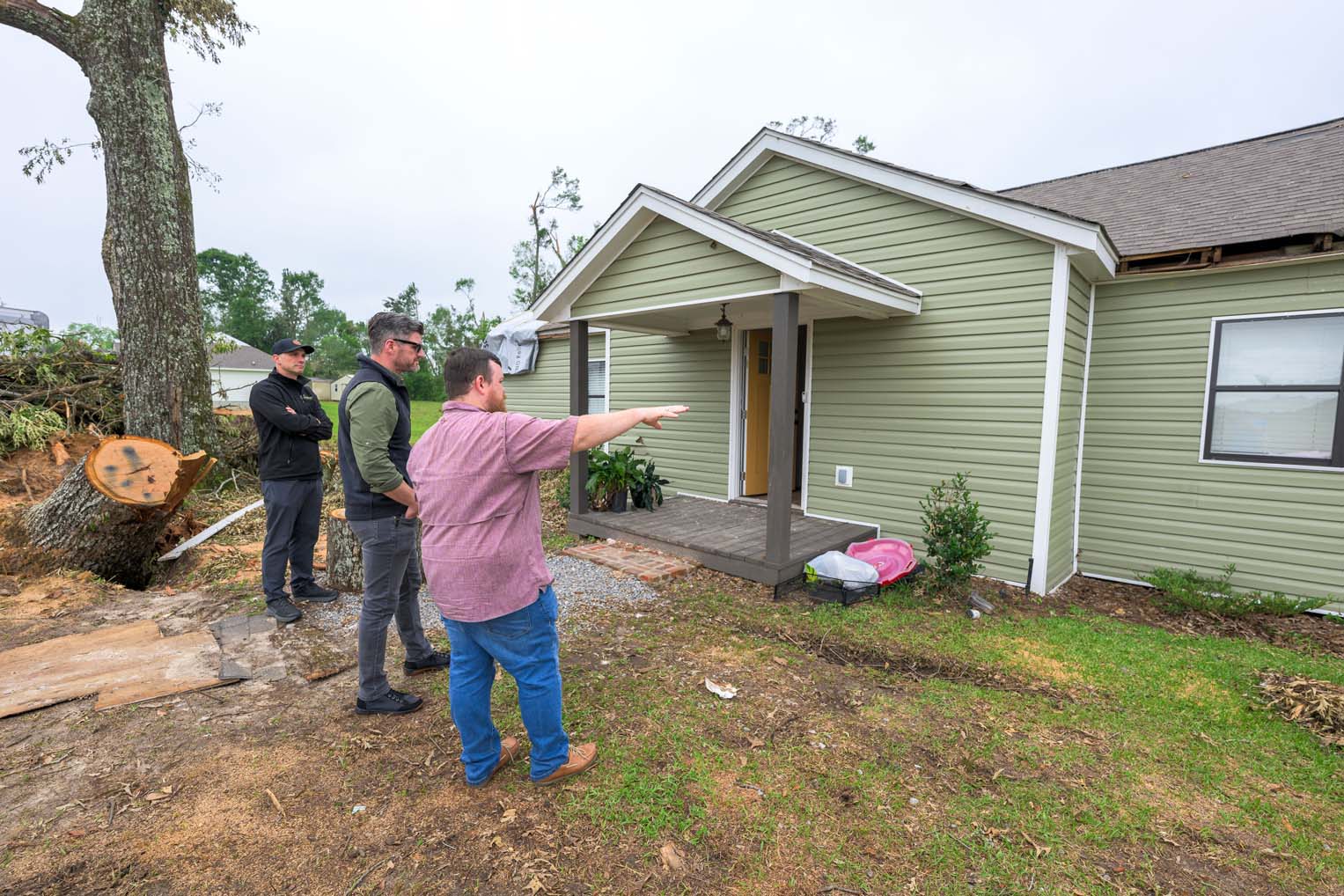Justin Burdick recounts the night of the storm that toppled trees and damaged his home.