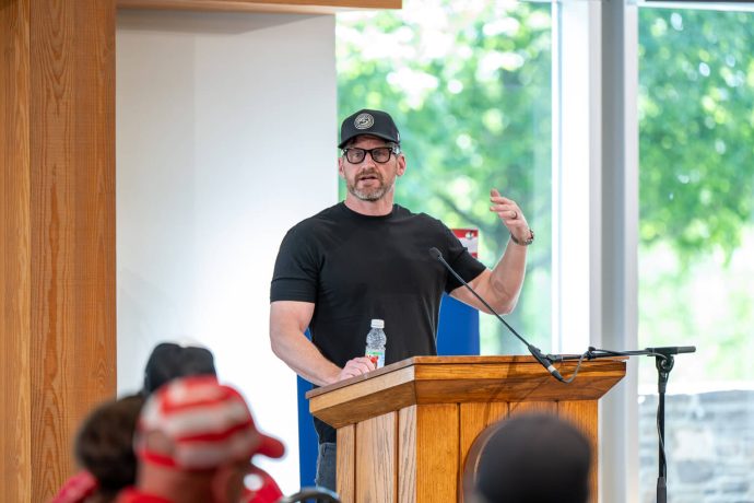 Samaritan's Purse COO Edward Graham spoke to participants about the heart behind Operation Heal our Patriots before the ride began.