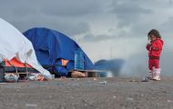 Franklin Graham's May digital newsletter: image of child in front of tents in Lebanon