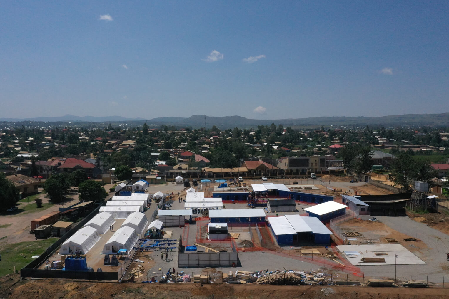 The treatment center in Bunia required constructing a medical campus designed for treating patients and protecting surrounding areas from spread of the disease.
