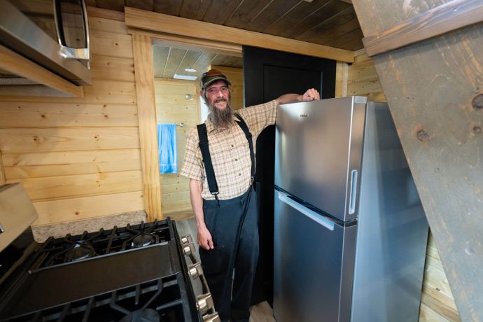 Brian in his new kitchen