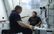 patient receives vision care at Community Medical Outreach