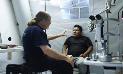 patient receives vision care at Community Medical Outreach